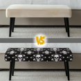 thumbnail image 6 of Psesaysky Christmas Dining Bench Cover, Skull Floral Print Stretch Washable Rectangle Bench Seat Covers, Dining Table Chair Slipcover for Dining Room, Living Room, Kitchen, Garden, 6 of 7