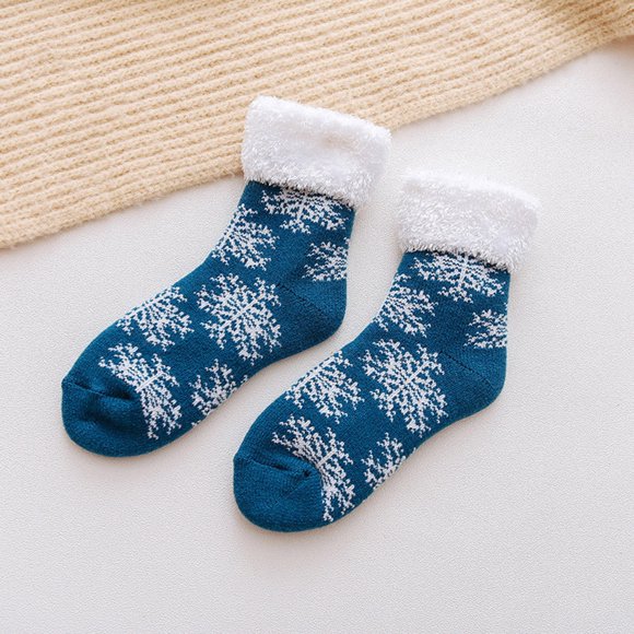 MSJUHEG Thermal Socks,Wool Ankle Socks Men,Sleep Socks for Men,Thin Wool Socks Men,Wool Socks,Winter Thickened Plush Socks Nonslip Floor Socks Socking Dark Blue One Size