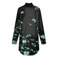 thumbnail image 5 of Sevevn Women's Fashion Printed Long Sleeve Printed Turtleneck Top T-shirt Green S Summer Clearance, 5 of 5