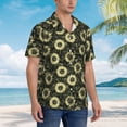 thumbnail image 5 of Goofa Sunflowers Hawaiian Shirt for Men, Unisex Summer Beach Casual Short Sleeve Button Down Shirts,Aloha Tropical Floral print shirt-XX-Large, 5 of 9