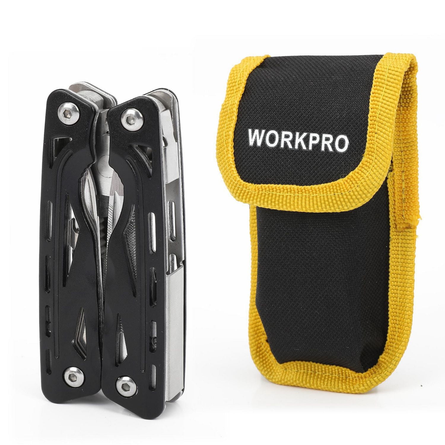 WorkPro 12-IN-1 Multi Tool,Aluminum handle, Pouch included