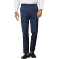 thumbnail image 1 of Pantalones de rayas INSPIRE CHIC para hombre, corte slim, pantalones formales de frente plano, 28 azul, 1 of 5