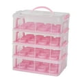 thumbnail image 5 of jicheng 4 Tier Cupcake Carrier Portable Cupcake Holder for Muffin Cookie Cheesecakes pink, 5 of 9
