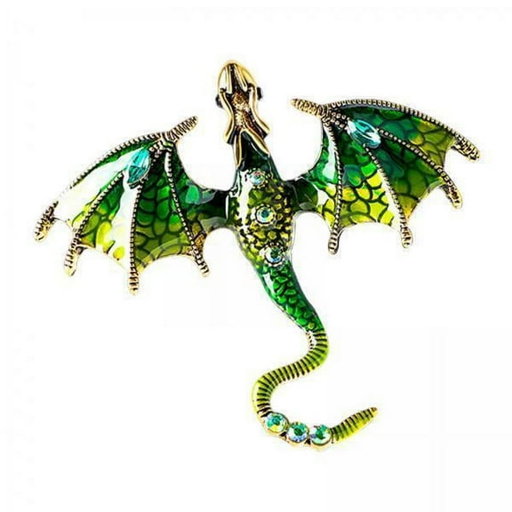 hengtong 4xMen Brooch Pin Alloy Rhinestone Fashion Jewelry for Hats suits Backpack Green 4 Pcs