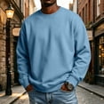 thumbnail image 6 of UDAUDU Men's Crewneck Sweatshirt Soft Fleece Long Sleeve Casual Pullover Loose Fit Athletic Sweatshirts for Daily Workout Home Wear Sky Blue 2XL, 6 of 9