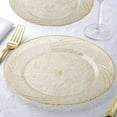 thumbnail image 5 of Efavormart 24 Pack - 9" Gold Glitter Plastic Disposable Dinner Plates Round With Shiny Gold Rim, 5 of 9
