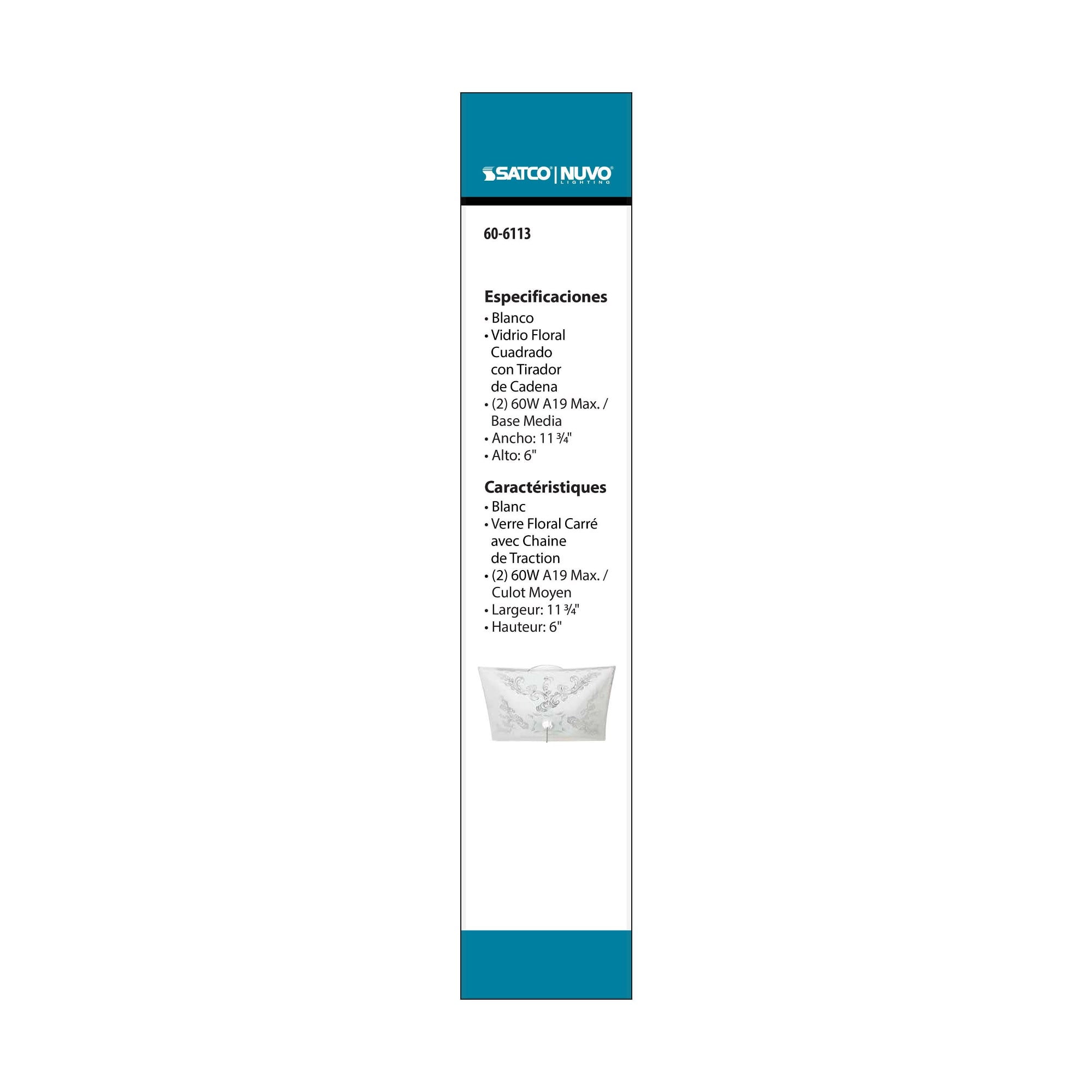 60/6113-Nuvo Lighting-2 Light Square Flush Mount with Pull Chain-11.75 Inches Wide by 4.75 Inches High