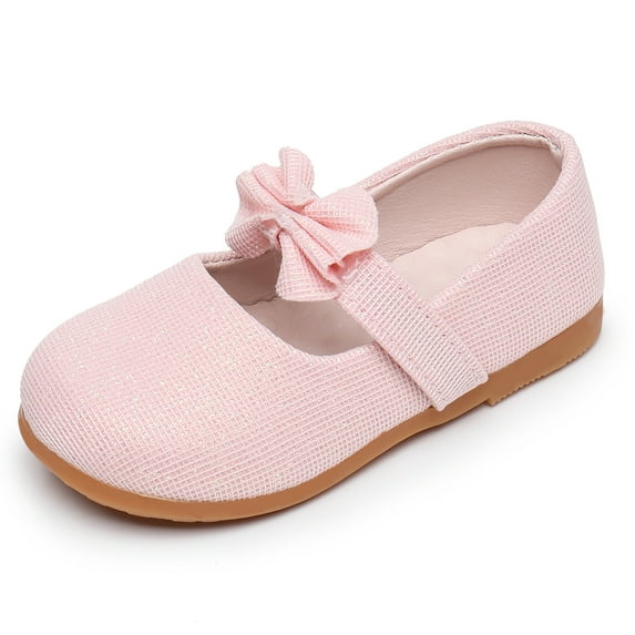 Apakowa Girls Kids Princess Shoes Flat Shoes Mary Jane Shoes (Color : Pink, Size : 4 Toddler)