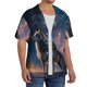 thumbnail image 2 of Balery Night Sky Wolf Camisa Casual de Manga Corta con Botones para Hombre, Texturizada, Estilo Cubano, para Playa, Verano-XX-Large, 2 of 5