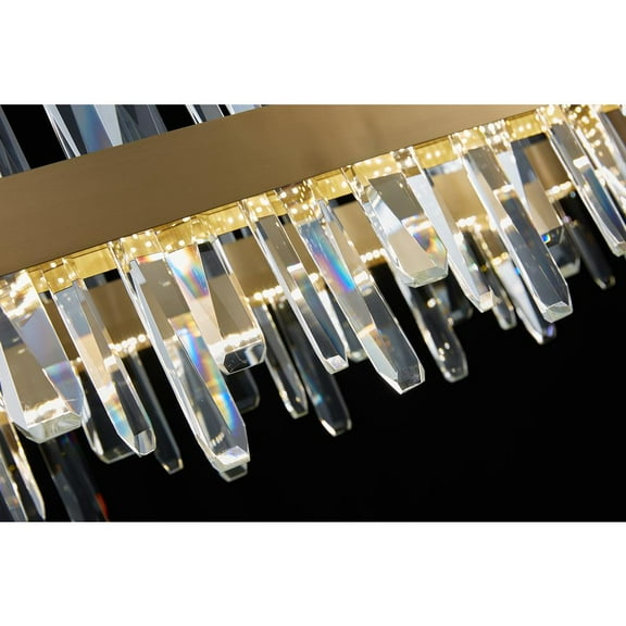 Bethel International LED Chandelier Gold Stainless Steel & Crystal