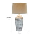 thumbnail image 5 of Benjara Leni 31" Hydrocal Table Lamp- Drum Shade- Stone White Urn Shaped Base, 5 of 5