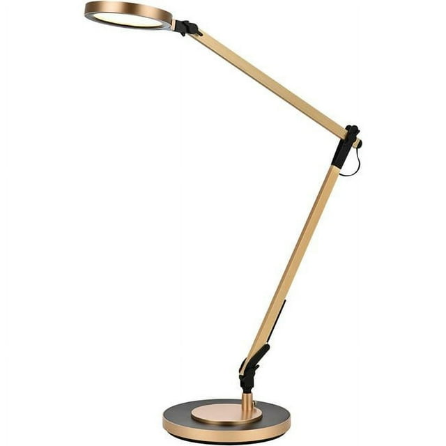 Elegant Decor LEDDS006 Sleek LED Desk Lamp with Smooth Touch Dimmer & USB, Champagne Gold