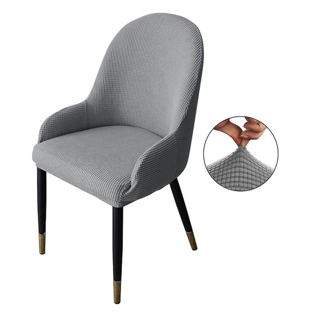 Funda elástica para silla LIUYMXG con respaldo orejero reutilizable para comedor banquete decoración del hogar gris claro