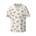 thumbnail image 4 of Uemuo Labrador Retriever Dog Pattern Cotton Linen Short Sleeve Shirts,Casual Lightweight Button Down Shirts,Vacation Beach Summer Tops-Small, 4 of 7