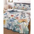 thumbnail image 3 of Quilts Twin Size, Blue Spring Floral Soft Comforter Bedding Set for Bed, Vintage Watercolor Summer Botanical Lightweight Quilted Bedspread with Pillow Cover(2 Pieces) for All Season, 68x86 Inch, 3 of 6