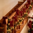 thumbnail image 3 of Christmas Bows 118.11 Inches Long Velvet Bow Garland, Double-Layer Ribbon Christmas Tree Ornaments, Mantel & Stair Railing, Wall & Door Frame Decorations, Festive Home Decor, 3 of 6