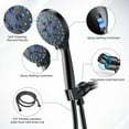 thumbnail image 4 of High Pressure 8-mode Handheld Shower Head - Anti-clog Nozzles, Built-in Power Wash to Clean Tub, Tile & Pets, Stainless Steel Hose, Wall & Overhead Brackets (Black), 4 of 8