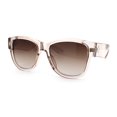 thumbnail image 5 of Retro Gentlemanly Vintage Style Horn Rim Hipster Plastic Sunglasses Peach - Brown, 5 of 7