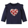 thumbnail image 2 of HAOTAGS Toddler Girls Sweatshirts, Cut Graphic Print Crew Neck Casual Fall/Winter Pullover Top Long Sleeve Dark Blue 6 T, 2 of 5