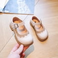 thumbnail image 5 of Gpaecead Girls Princess Mary Janes Shoes Round Toe Soft Thick Sole Non Slip Casual Flats For School And Party, Beige, 5 of 7