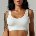 thumbnail image 4 of Women Padded Sports Bra Pullover Bra Feature V-Neck Full-Figure Bra Style W-1815 White L, 4 of 8