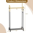 thumbnail image 3 of Gymax Double Rods Garment Rack for Hanging Clothes Freestanding Clothing Rack, 3 of 10