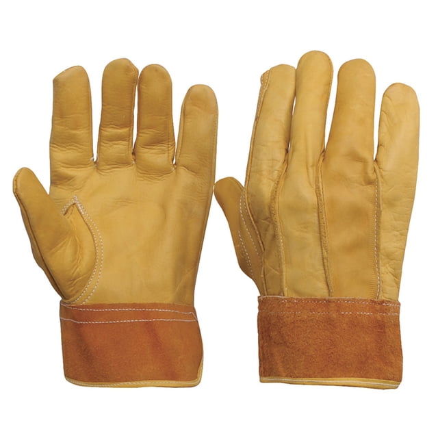 Guantes Cortos De Operador Piel De Res SURTEK Piel De Vacuno Puño De Carnaza Unitalla
