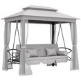 thumbnail image 1 of Outsunny 3 Person Outdoor Patio Daybed with Mesh Mosquito, Grey, 1 of 10