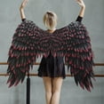 thumbnail image 4 of Grandes alas de ángel perfecl para adultos accesorios de disfraces tela no tejida M negro rojo, 4 of 8