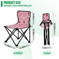 thumbnail image 3 of 600D Oxford Camping Chair Portable Foldable Chair Supports 220 lbs for Picnic, Fishing, Backpacking Pink Candy Cane and Strawberry, 3 of 8
