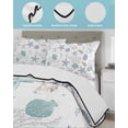 thumbnail image 4 of Quilts Twin Size, Coastal Starfish Soft Comforter Bedding Set for Bed, Ocean Coral Shell Beach Marine Life Lightweight Quilted Bedspread with Pillow Cover(2 Pieces) for All Season, 68x86 Inch, 4 of 6