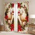 thumbnail image 2 of Manfei Rustic Western Floral Curtains Pack of 2 (42x84 Each),Red Christmas Berry Curtains Blackout,Jungle Animal Deer Bedroom Curtains For Girls Boy,Super Cozy Room Decor, 2 of 6