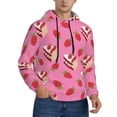 thumbnail image 2 of Naloa Strawberry Cake Men's Casual Hooded Collar Drawstring Hoodies Pullover Sweatshirts Casual Long Sleeve Shirts-4X-Large, 2 of 7