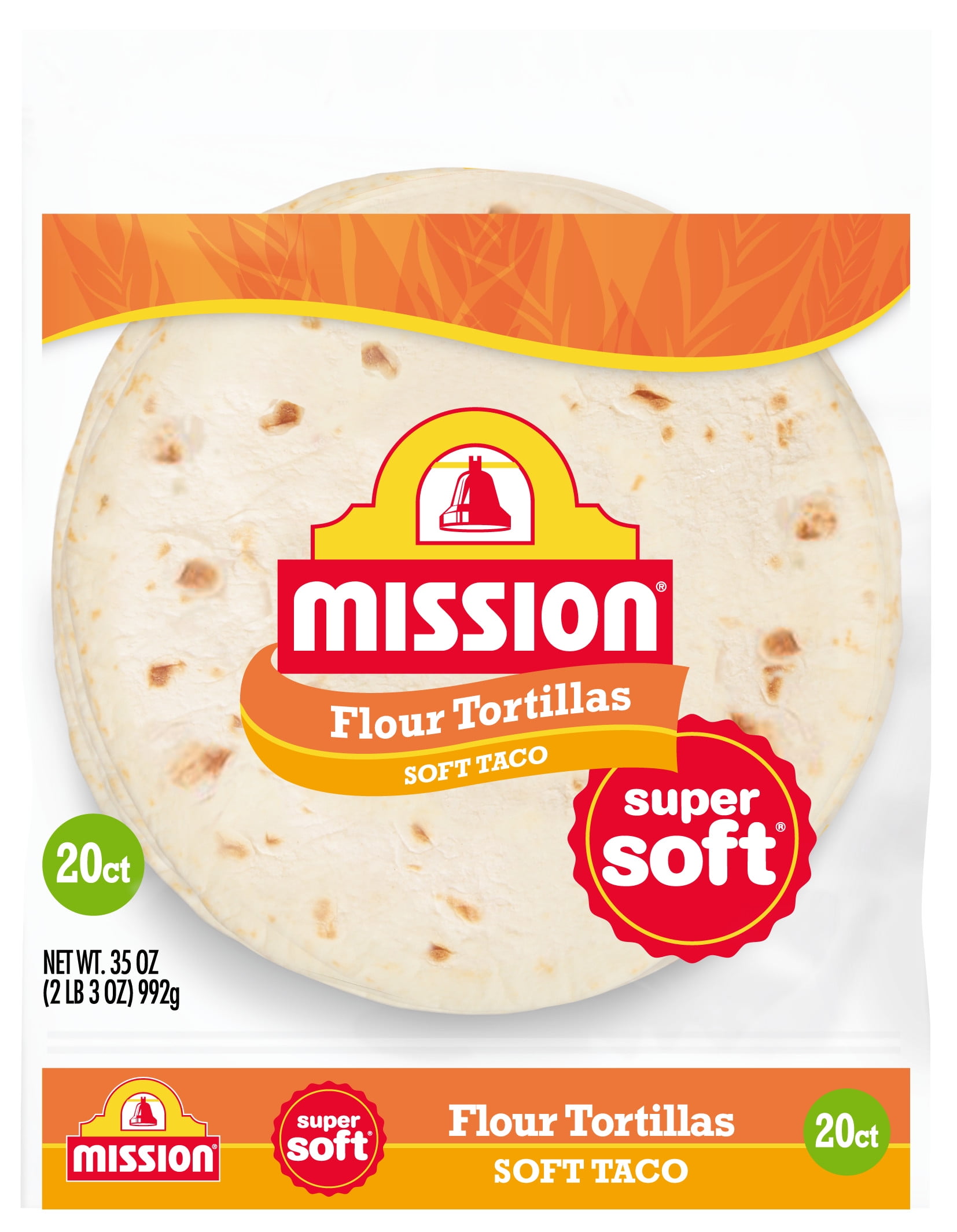 Mission Super Soft Taco Flour Tortillas, 35 oz, 20 Count