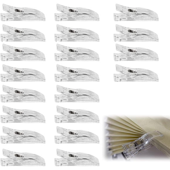 Grandes Pinces à Coudre, 20 Pcs Pinces de Matelassage et d'Artisanat Pinces Temporaires pour Stores de Fenêtre Pinces pour Toiles Pinces en Tissu Transparent Pinces de Matelassage Polyvalentes Pinces d'Artisanat pour Fournitures d'Art et de Bricolage, Transparent