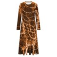 thumbnail image 4 of WFJCJPAF 2024 New Halloween ! Halloween Dresses for Women Plus Size,Women's Fashion Casual Printed Long Sleeve Round-Neck Dress - Orange S, 4 of 5