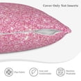 thumbnail image 5 of Bingfone Glitter Pink Linen Throw Pillow Covers Cushion Case Pocket Button Vintage Farmhouse Pillowcase for Sofa Couch Bed 16"x16", 5 of 9