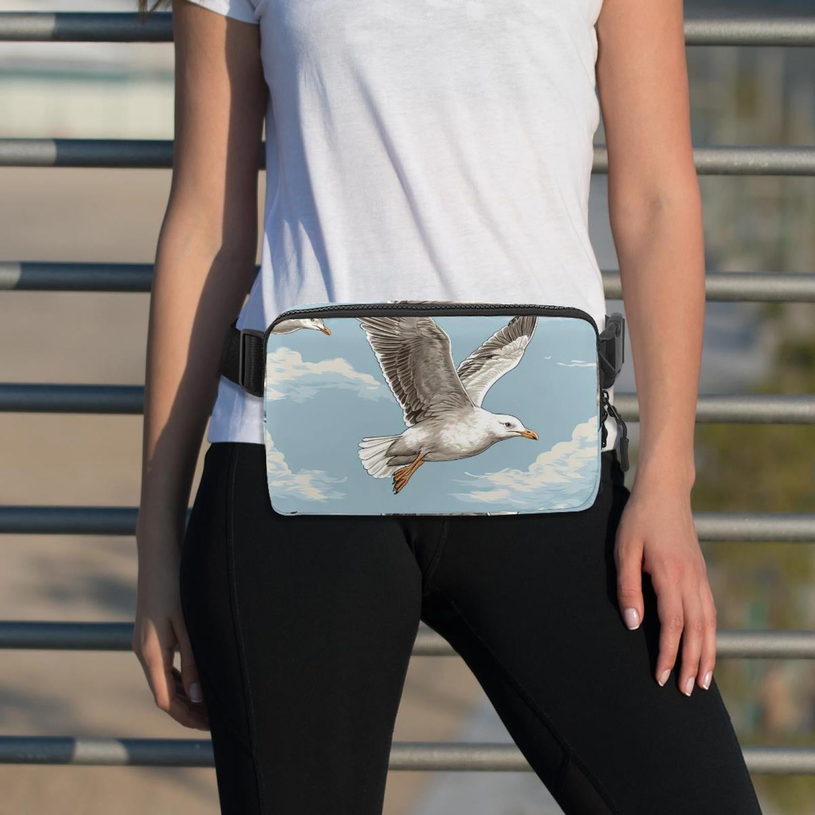 Seagull Lightweight Adjustable Waist Pack Fanny Pack Crossbody Bag with Extension Strap Unisex