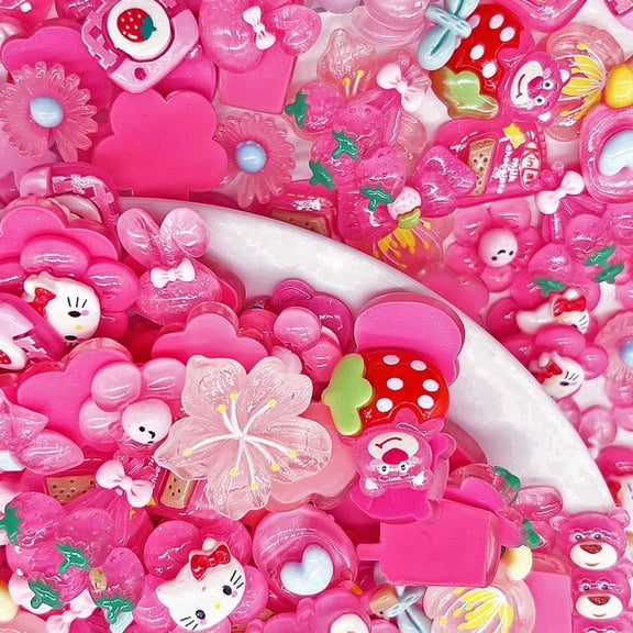 61 Pcs Scrapbooking Embellishments, Flat Back Resin Charms