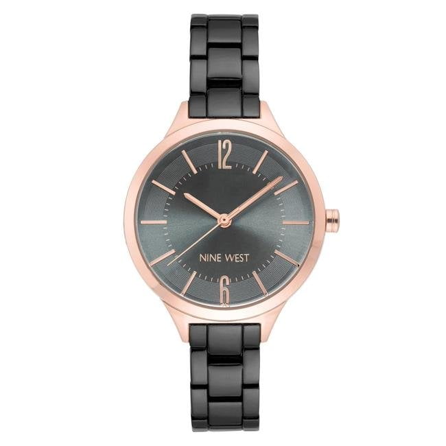 Nine West NW2255RGGY Women Bracelet Watch, Rose Gold & Gunmetal