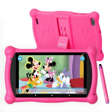 Contixo V10 Kids Learning Tablet 32GB, 7" IPS HD Screen, WiFi, Kid-Proof Case with Kickstand and Stylus, Age 3-7, V10-Pink