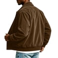 thumbnail image 5 of Men Lapel Collar Corduroy Button Jacket Long Sleeve Vintage Cargo Outer Coat with Pocket, 5 of 7