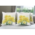 thumbnail image 6 of Ambesonne Flower Throw Pillow Cover 4 Pack, Paint of Daffodils Bouquet, 20", Yellow Green, 6 of 7