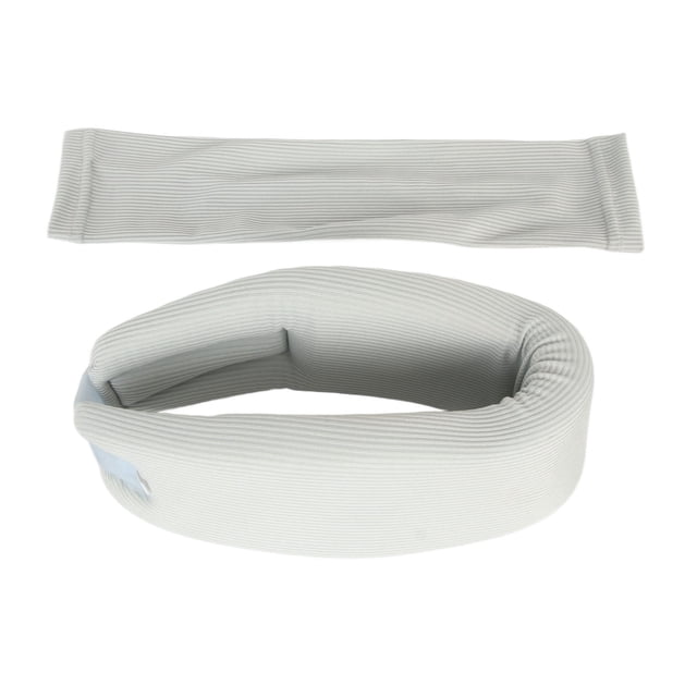 Collarín cervical con funda para collarín, suave y transpirable, alivia el dolor de columna vertebral para hombres y mujeres, color gris.