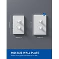 thumbnail image 4 of Hyper Tough Duplex Screwless Wallplate, Impact Resistant, Snaps in Place for a Seamless Look, Matte Finish, White, 4 of 7