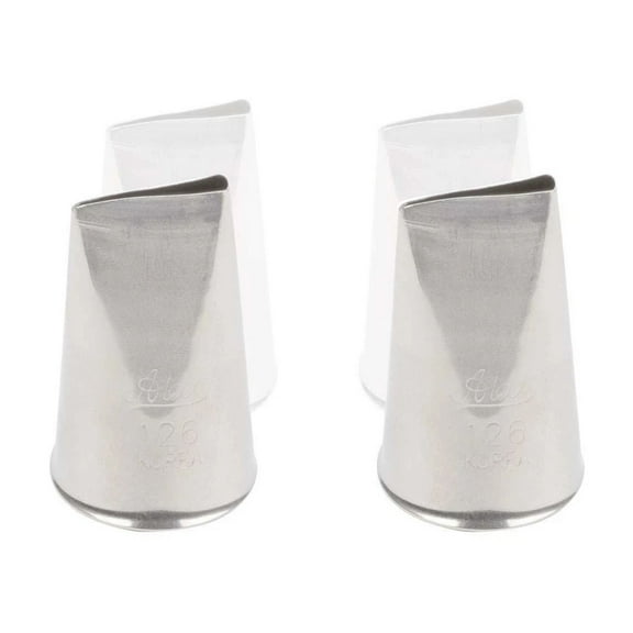 Ateco 126 Rose Leaf Piping Cake Decorating Tubes, Plain Tips For Bakeware (2 Pc)