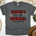 thumbnail image 1 of Cupid’s Favorite Medical Assistant Shirt | Plaid Heart MA Tee, Dark Heather, Size 3XL, 1 of 6