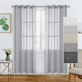 thumbnail image 1 of ZMLEVE Linen Light Grey Sheer Curtains 84 Inch Length 2 Panels Set Grommet Privacy Light Filtering Window Curtain Panels for Living Room Bedroom, 2 Panels, 52 x 84 Inch, Light Grey, 1 of 7