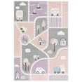 thumbnail image 2 of SAFAVIEH Carousel Kids Roadmap to Home Area Rug, Gray/Pink, 3'3" x 5'3", 2 of 10