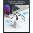 thumbnail image 3 of NOVOO 100W USB-C GaN Wall Charger, 3-Port Fast Charger with Foldable Plug for MacBook, Laptop, iPhone and More, 3 of 12